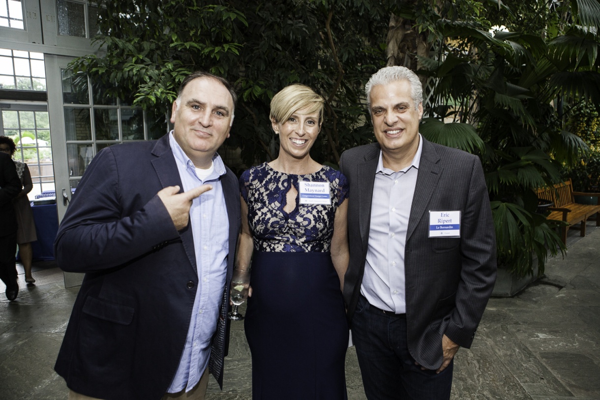 Chef José Andrés, CHC Executive Director Shannon Maynard, Chef Eric Ripert