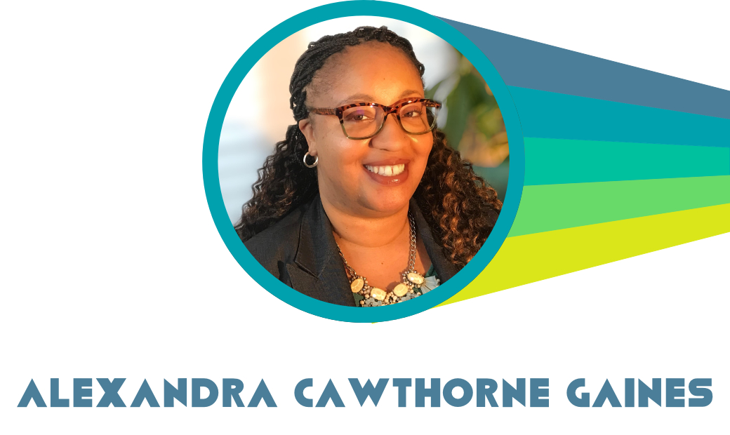 Photo of Alexandra Cawthorne Gaines with text "Alexandra Cawthorne Gaines"